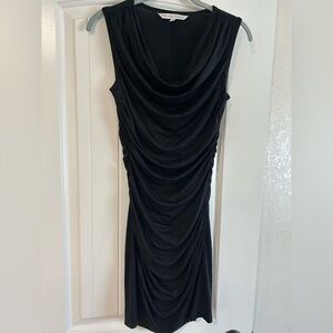 Trina Turk Black Cowl Neck Draped Dress